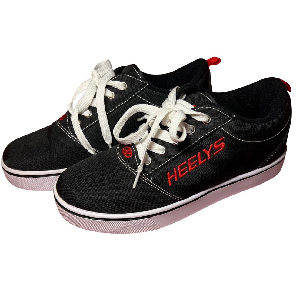 Heelys Pro 20 Black Red Canvas Roller Skate Shoes Mens 7 Womens 8.5 Low Top